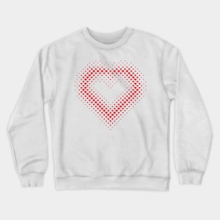 Heart Shape Halftone Dot Red Heart Pattern Crewneck Sweatshirt